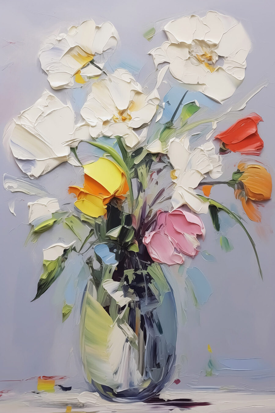 Buchet în tușe colorate — design complet