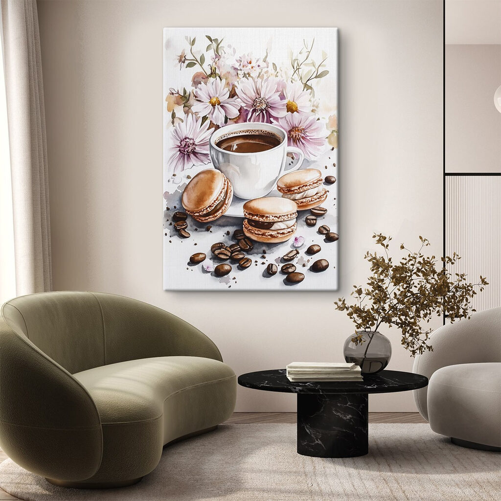 Cafea printre flori roz — interior 2
