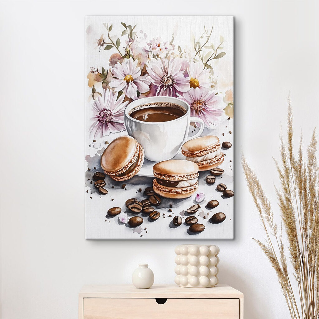 Cafea printre flori roz — interior 1