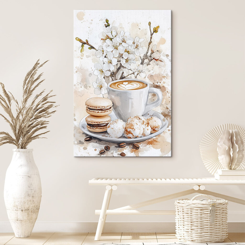 Cappuccino și flori albe — interior 2