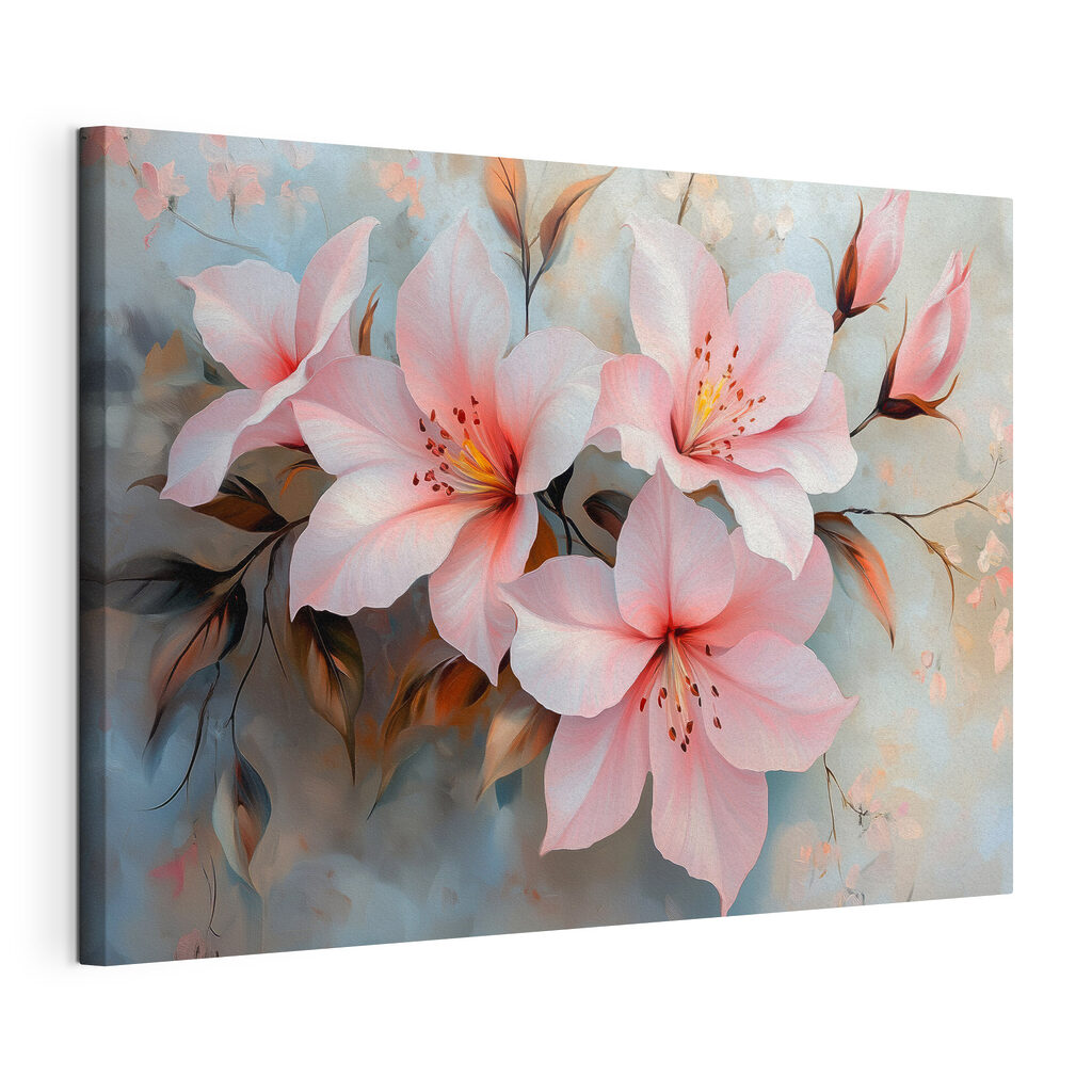 Magnolii roz pe gri — vizualizare produs