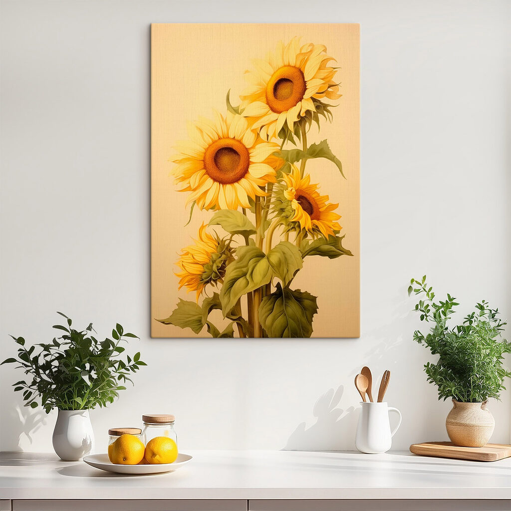 Floarea-soarelui pe bej cald — interior 1