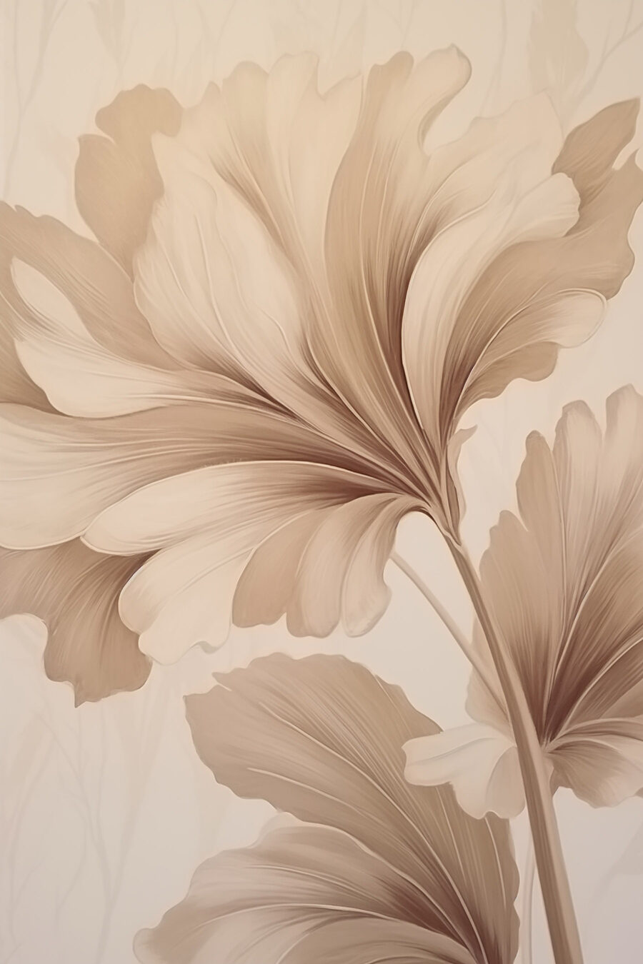 Floare bej cu pliuri — design complet