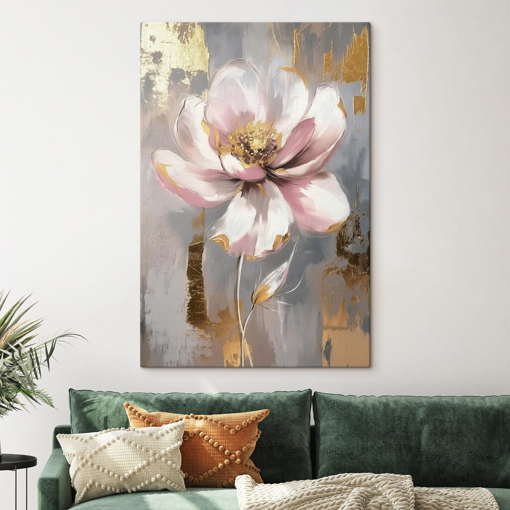 Floare roz pe auriu — interior 2