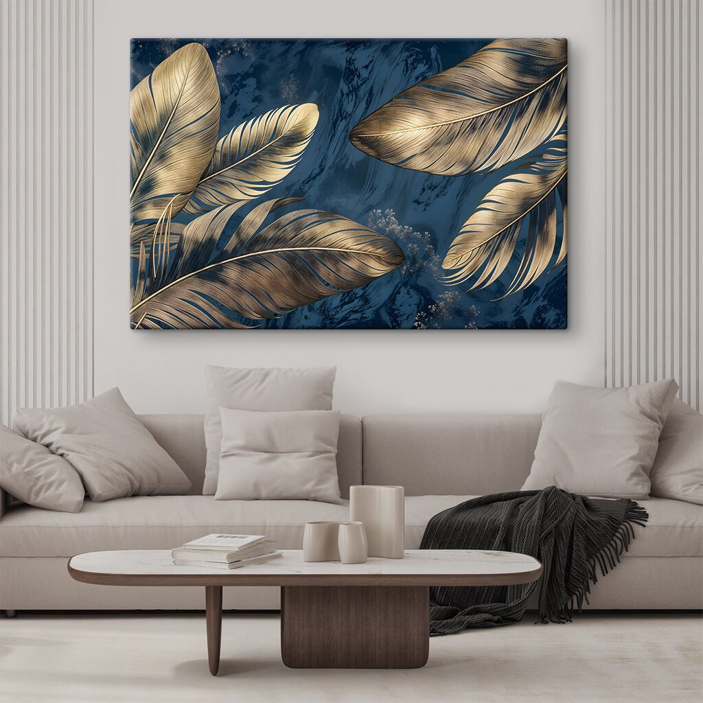 Frunze aurii pe albastru — interior 2