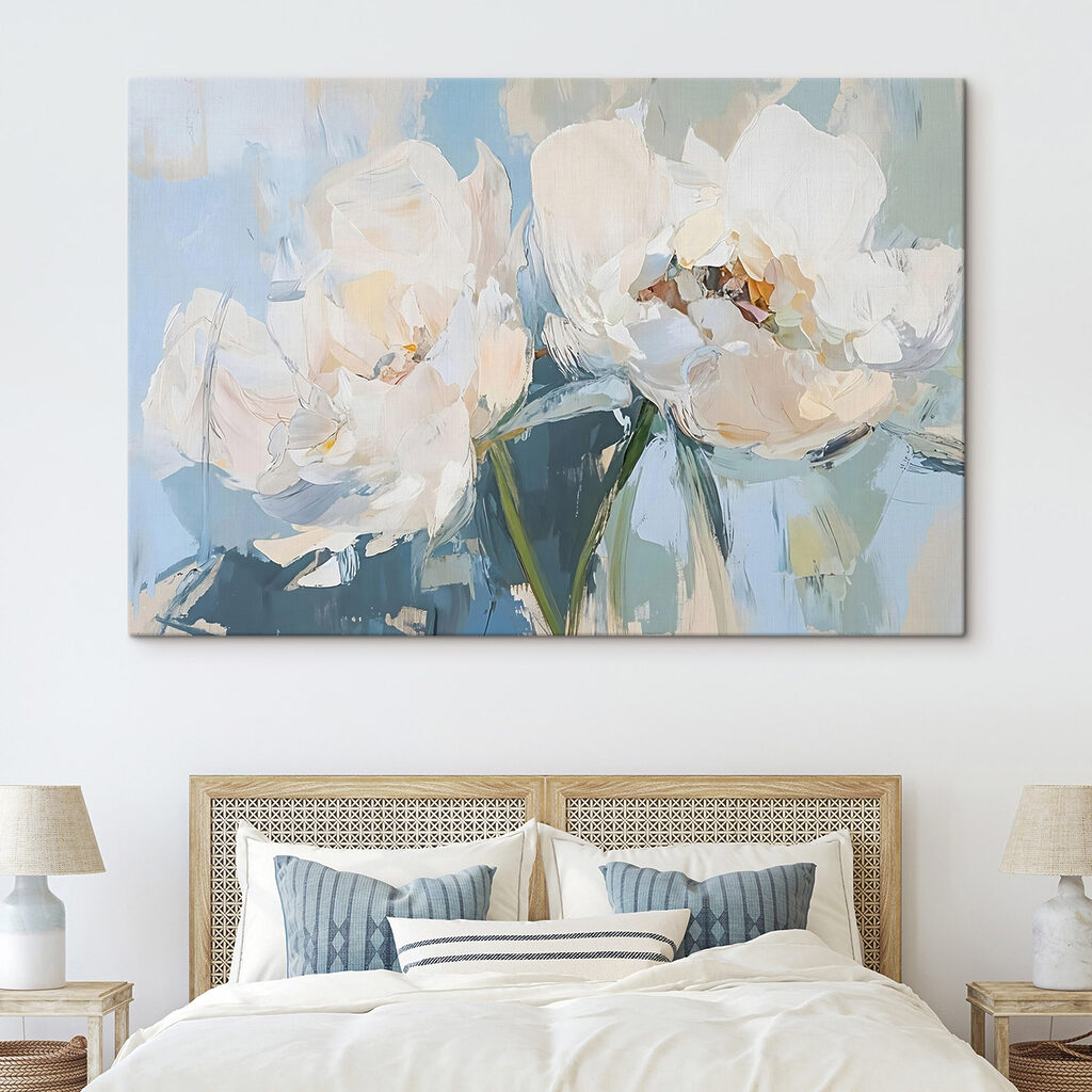 Lalele albe pe albastru — interior 2