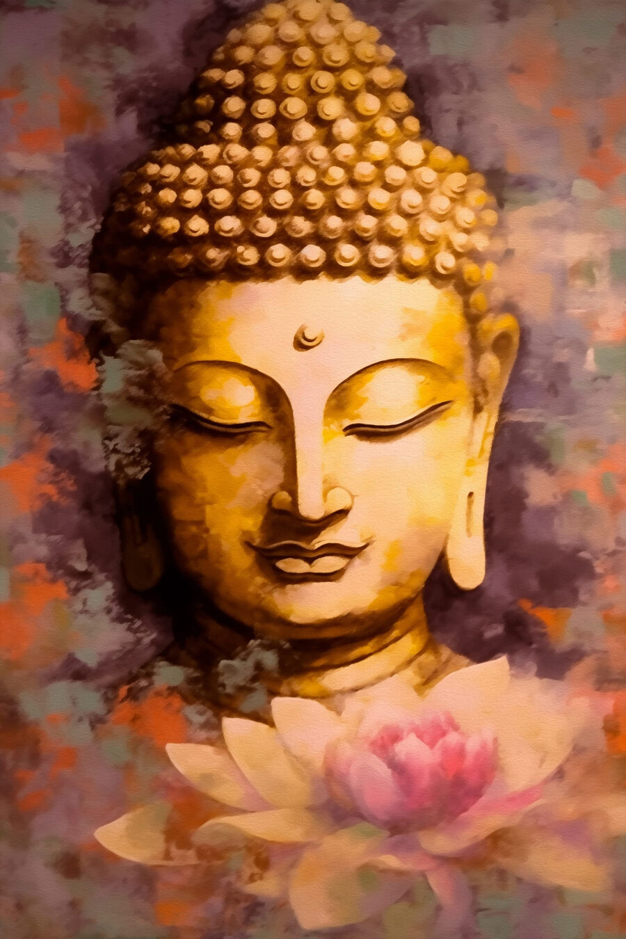 Buddha deasupra lotusului — design complet