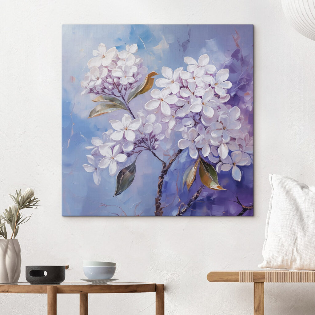Liliac înflorit pe albastru — interior 1