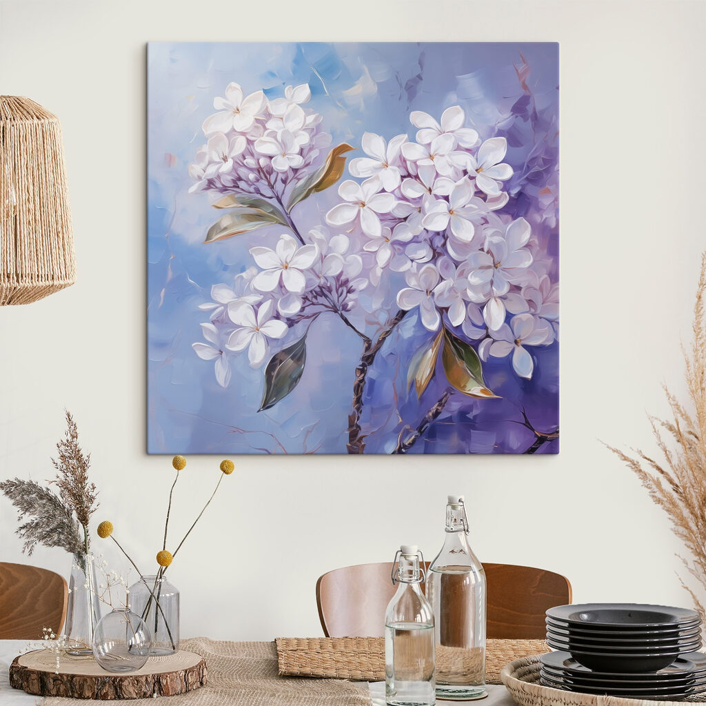 Liliac înflorit pe albastru — interior 2