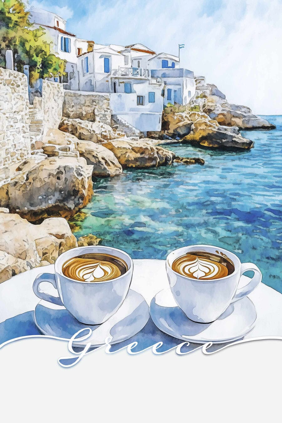 Cappuccino deasupra golfului — design complet