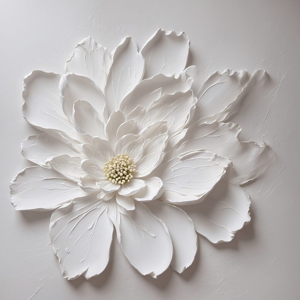 Floare albă solitară — design complet