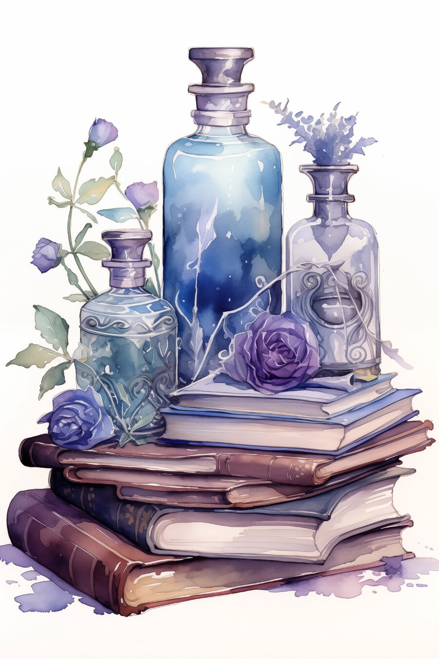 Sticle violete pe cărți — design complet