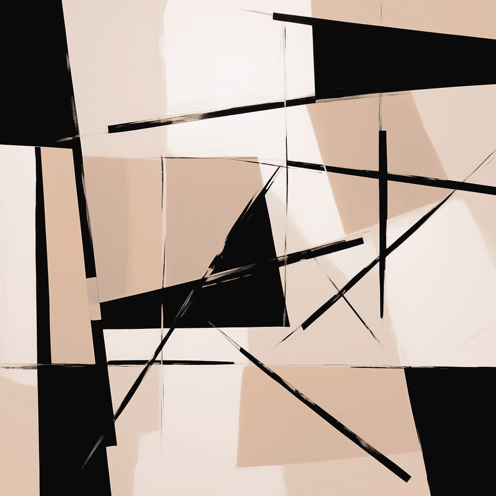 Linii negre pe bej — design complet