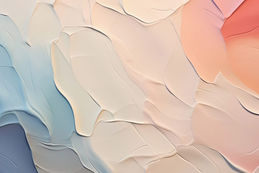 Pete pastel, margini estompate — design complet