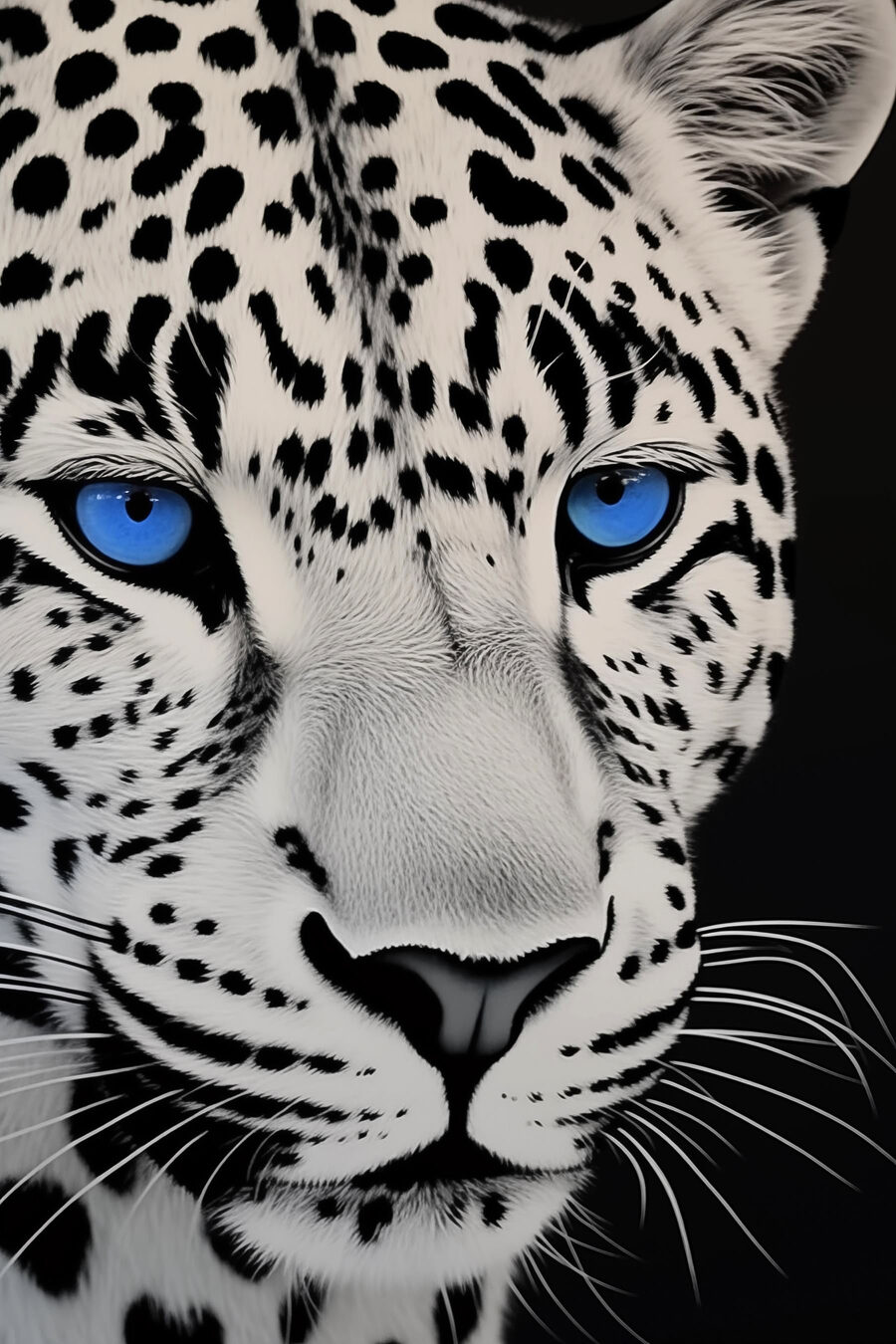 Leopard cu ochi albaștri — design complet