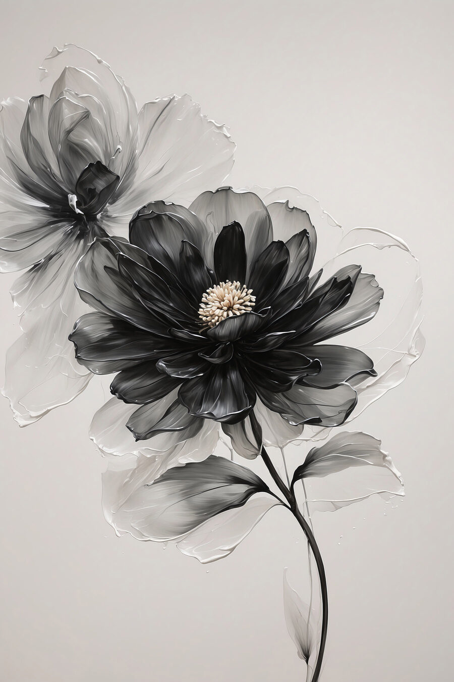 Floare neagră, gri fumuriu — design complet
