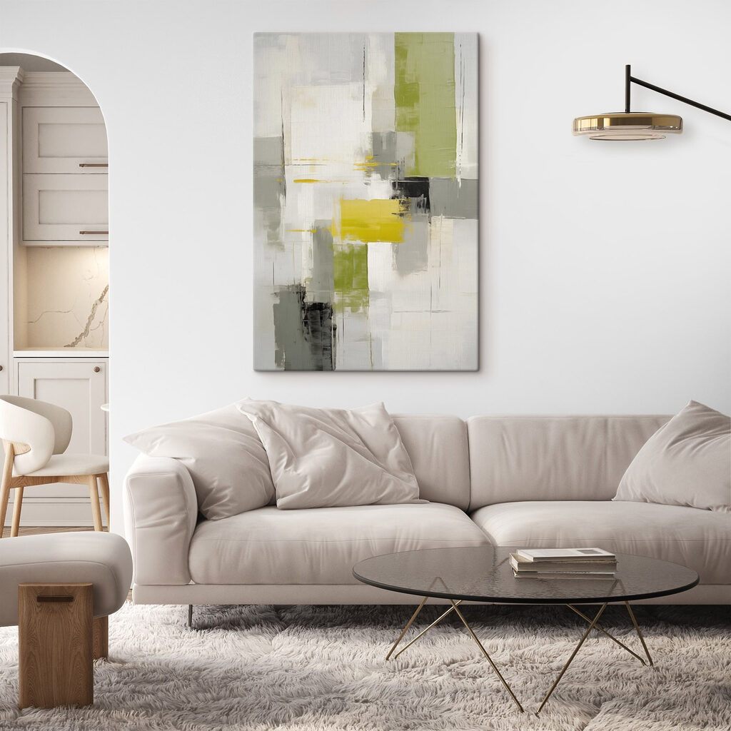 Blocuri verde-lime pe alb — interior 2