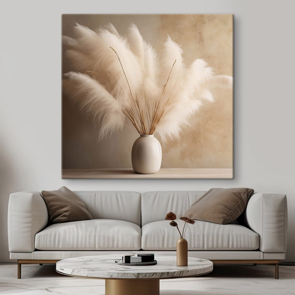 Iarbă pampas în vază — interior 1