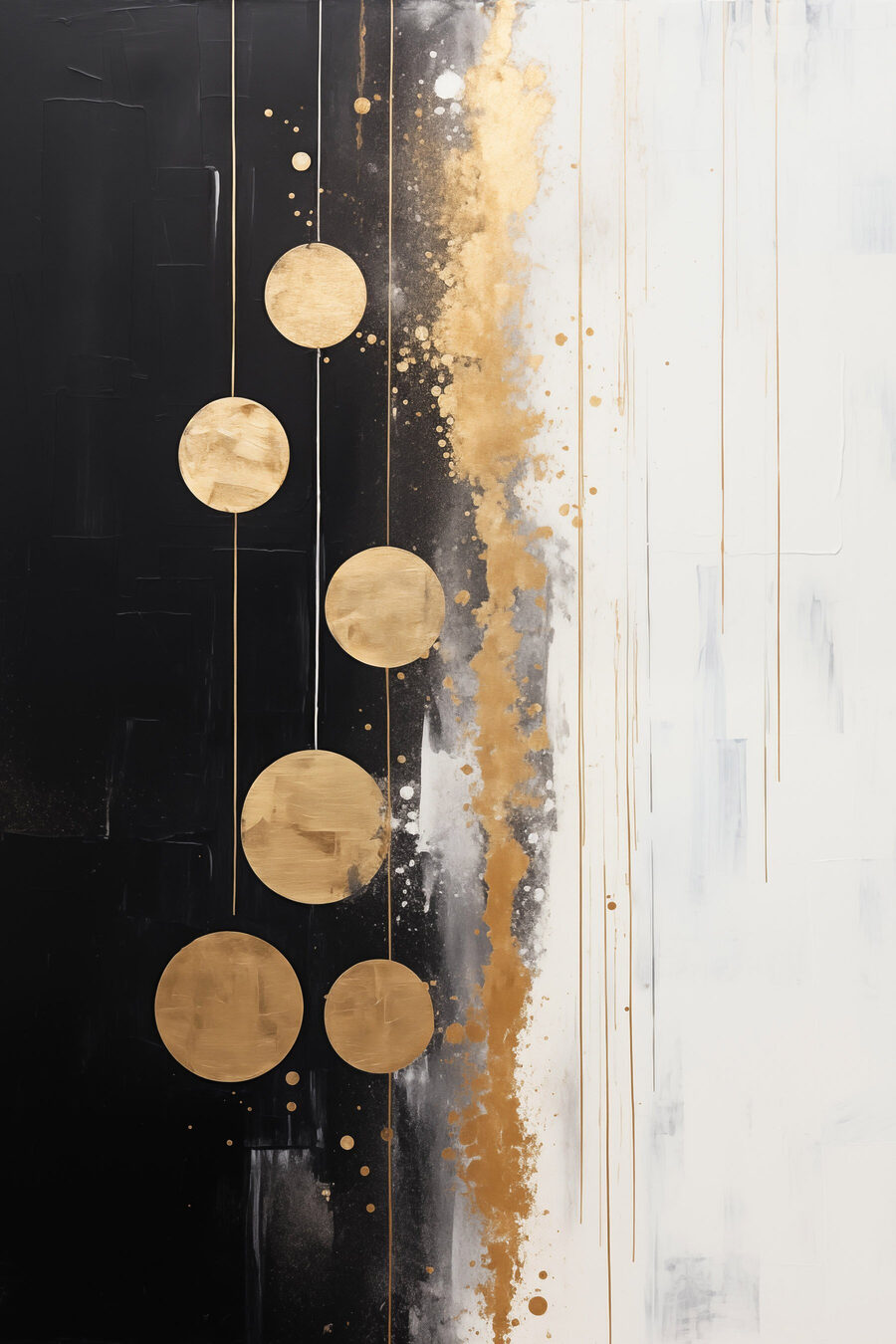 Cercuri aurii pe alb-negru — design complet