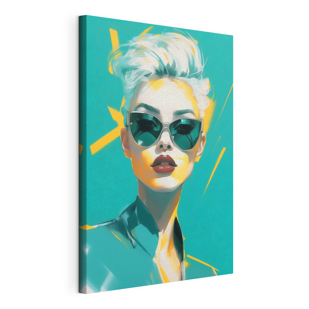 Portret turcoaz cu ochelari — vizualizare produs
