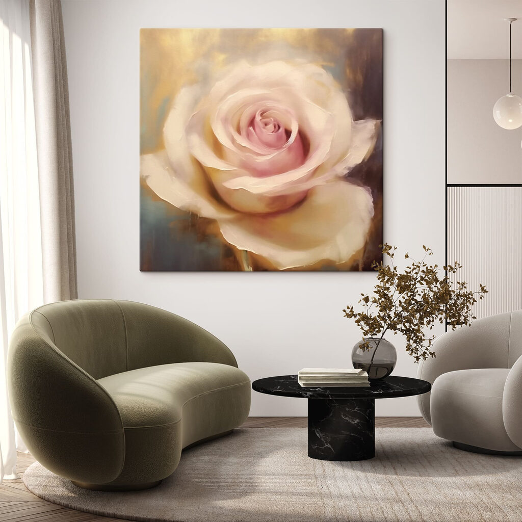 Trandafir crem, miez roz — interior 2
