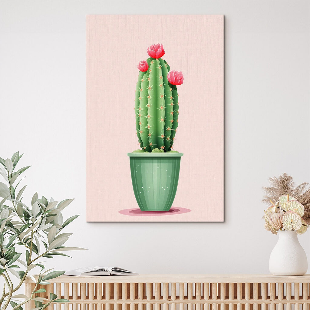 Cactus pe roz pastel — interior 2