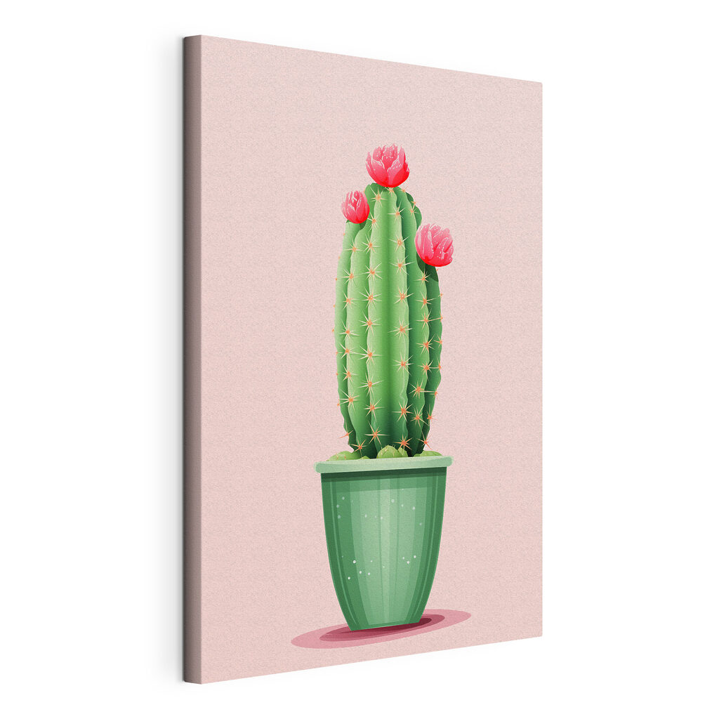 Cactus pe roz pastel — vizualizare produs