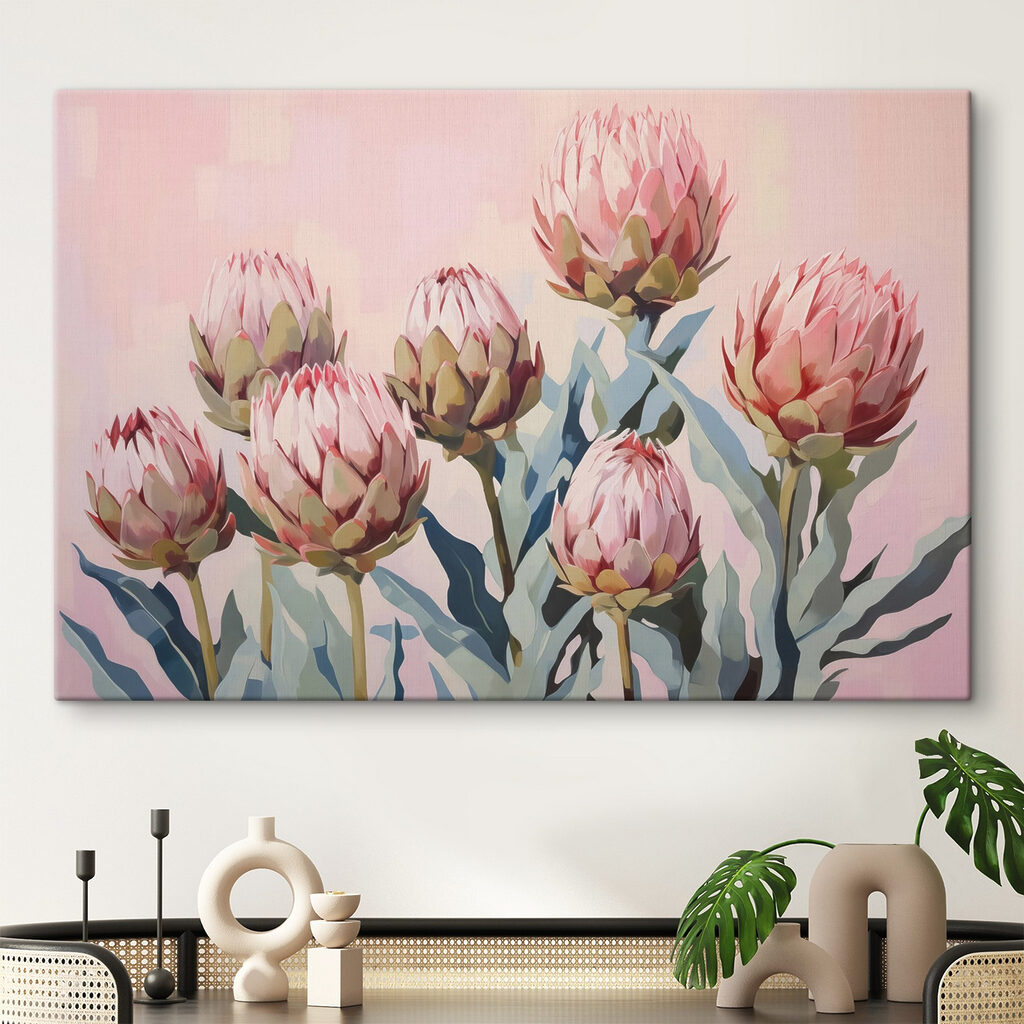 Protee roz pe pastel — interior 1