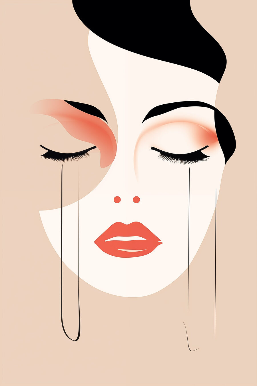 Buze roz sub pleoape — design complet