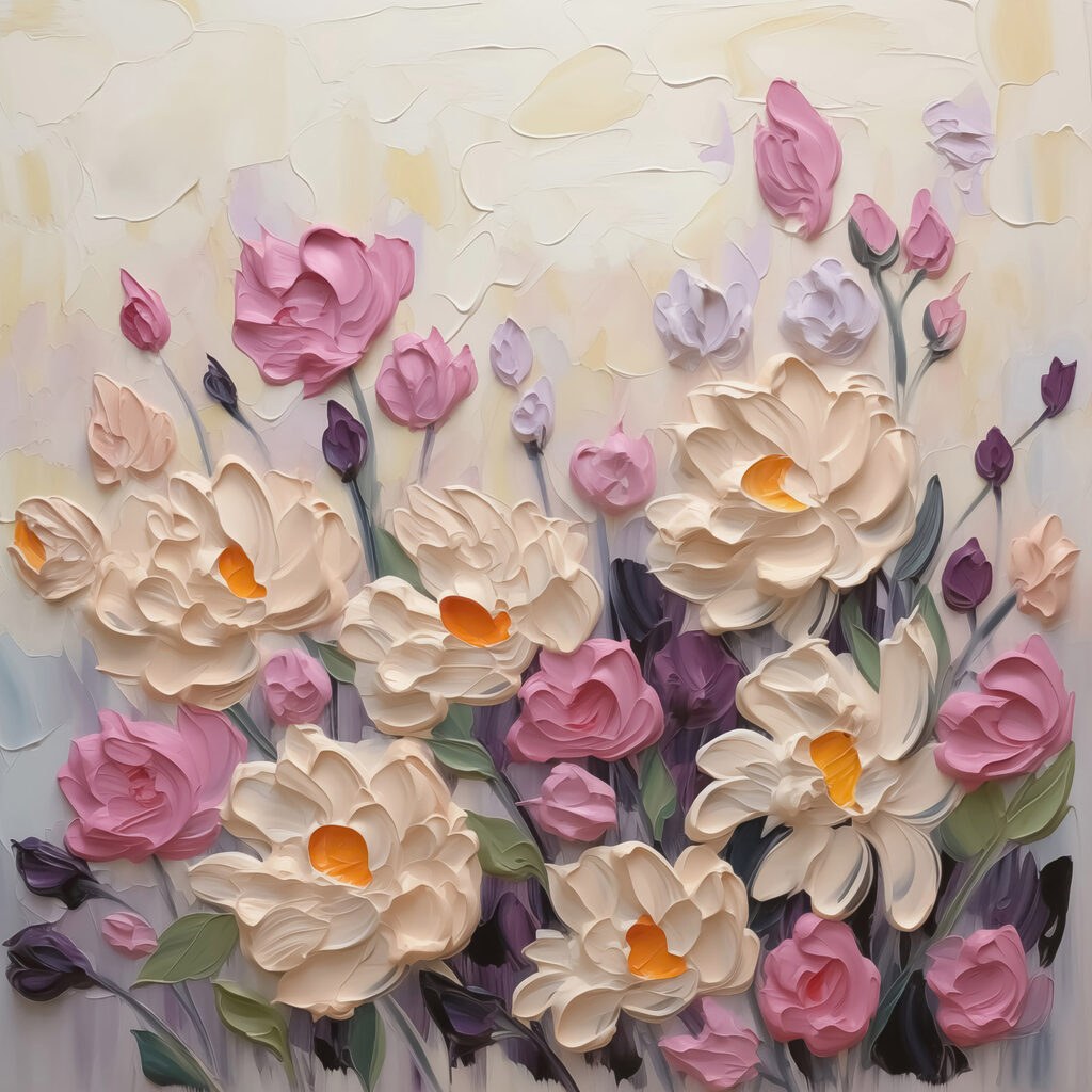 Flori roz în pastel — design complet