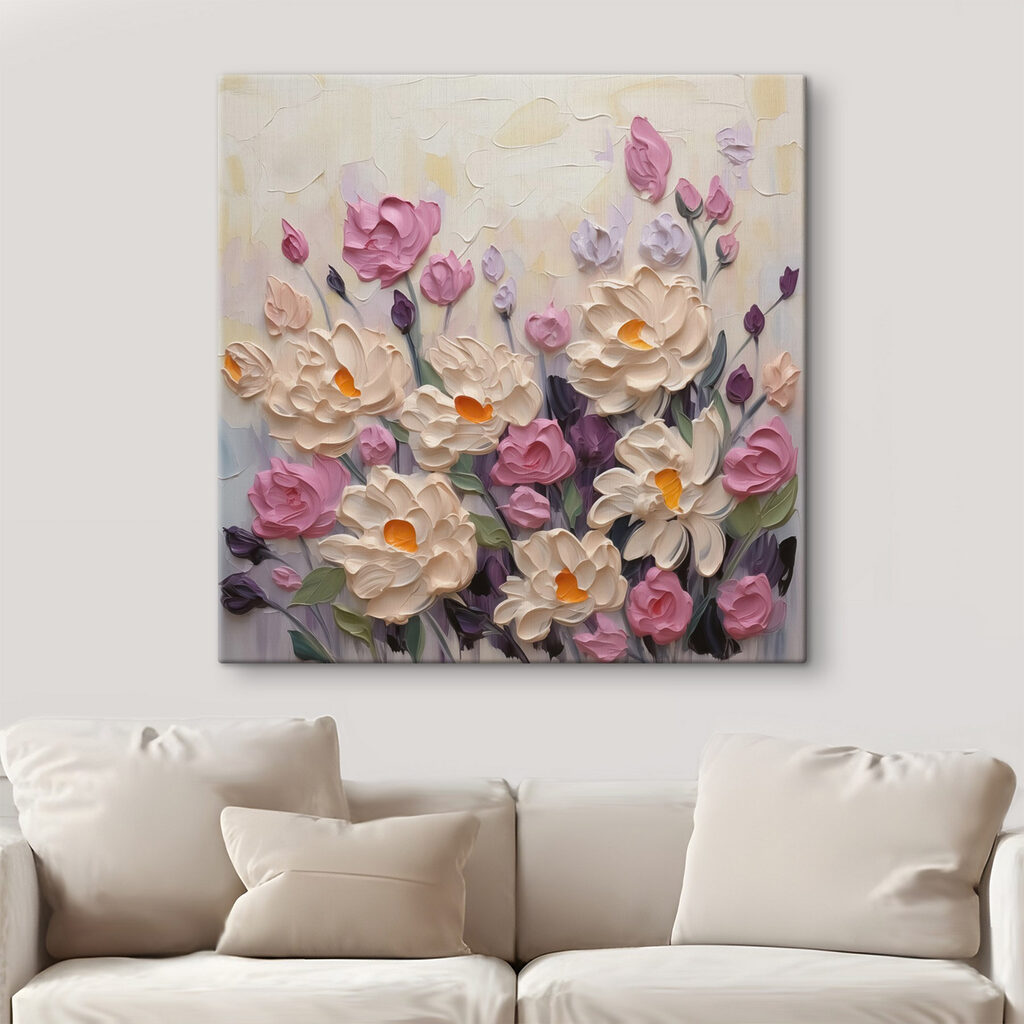 Flori roz în pastel — interior 1