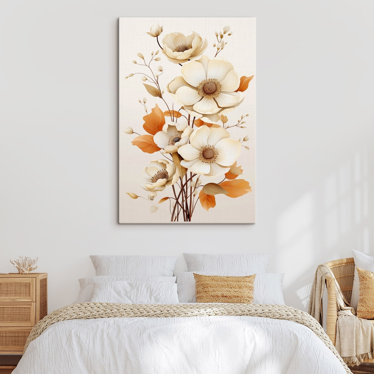 Flori deschise pe bej — interior 2
