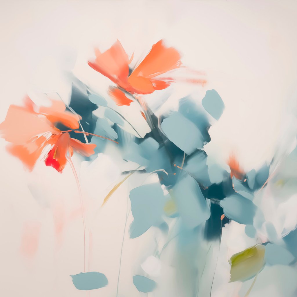 Flori abstracte, aspect pictat — design complet