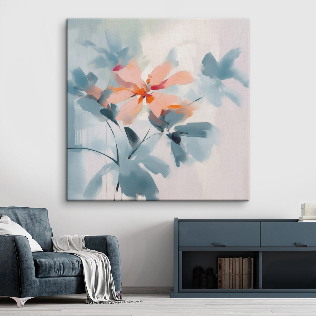 Flori abstracte într-un interior
