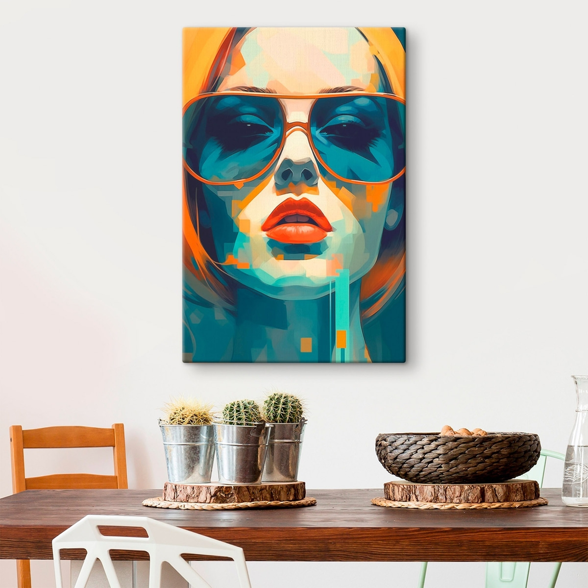 Portret abstract cu ochelari — interior 1