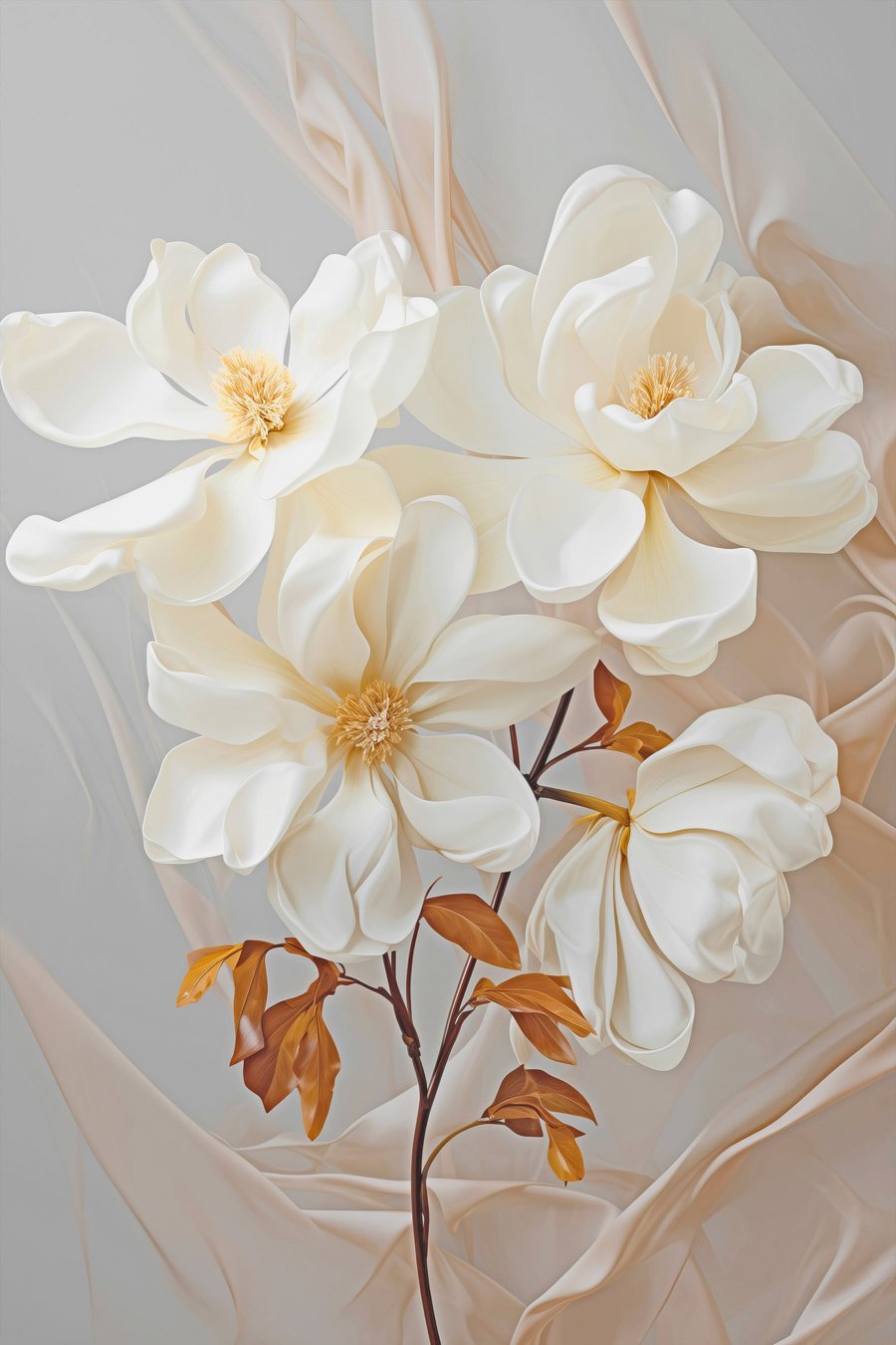 Flori abstracte delicate — design complet