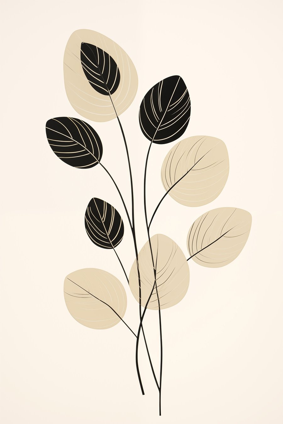 Ilustrație botanică minimalistă — design complet