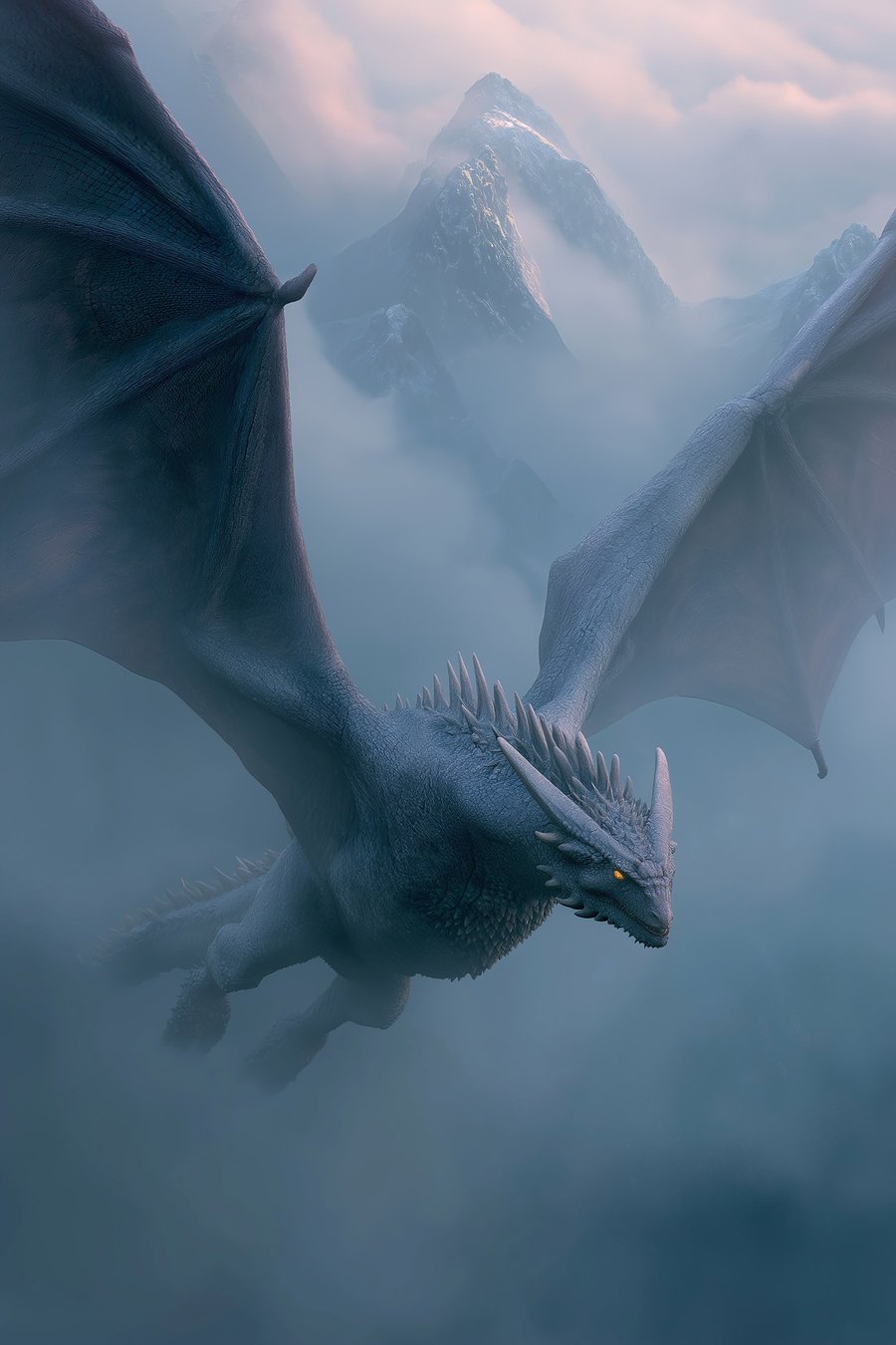 Dragon întunecat în cer — design complet