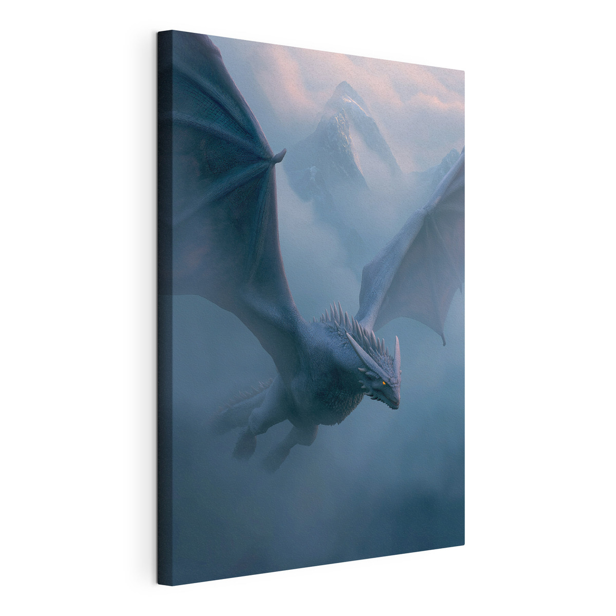 Dragon întunecat în cer, tablou pe pânză întinsă, cu margine continuă