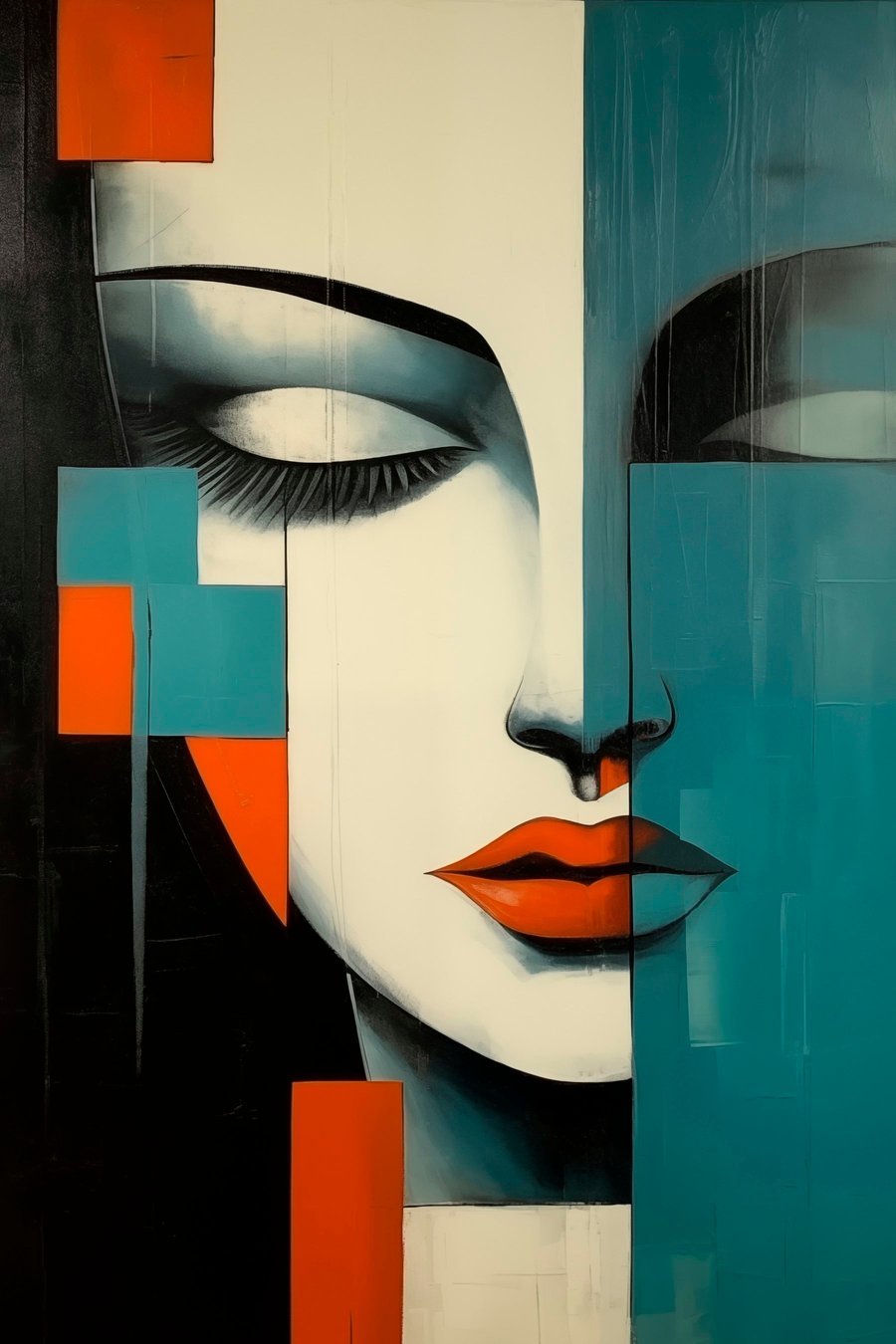 Portret abstract de femeie — design complet