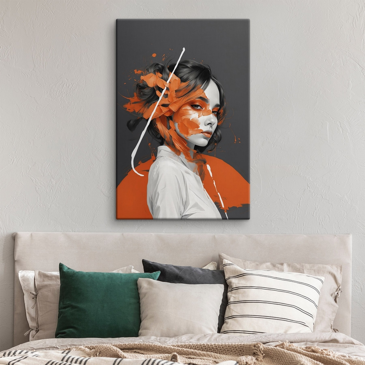 Portret cu tușe portocalii — interior 3