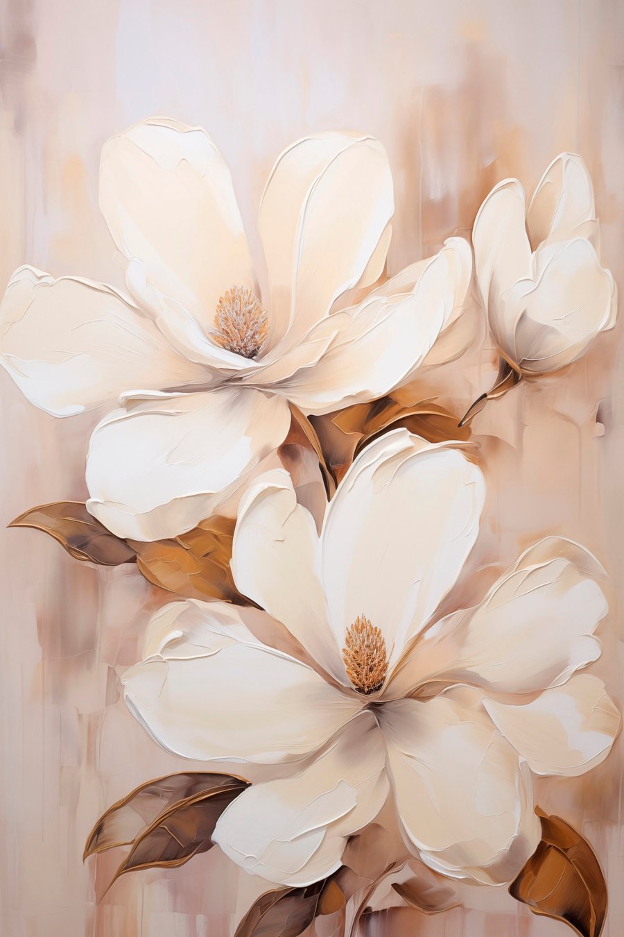 Magnolii albe, pensulă moale — design complet