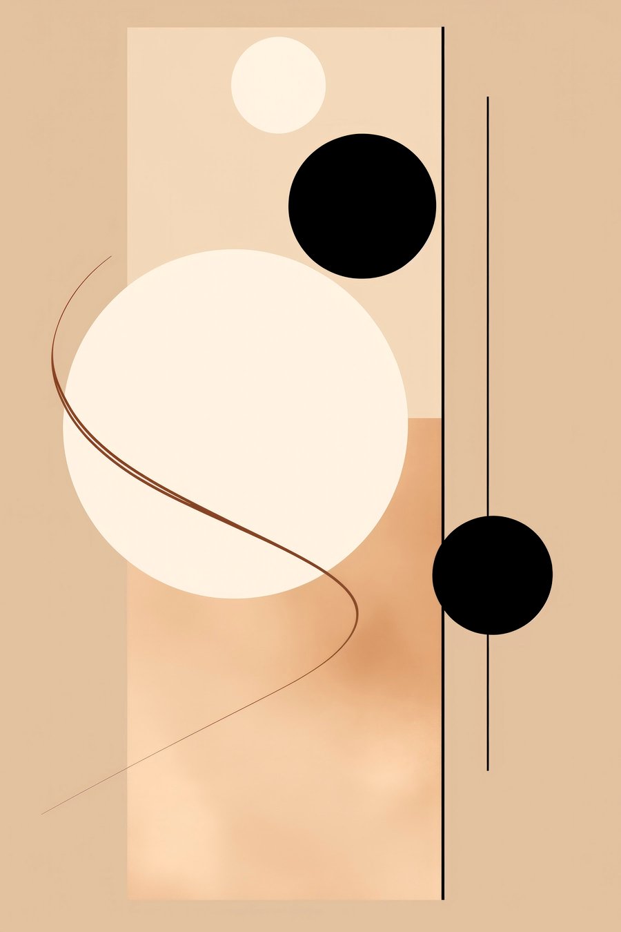 Cercuri minimaliste pe bej — design complet