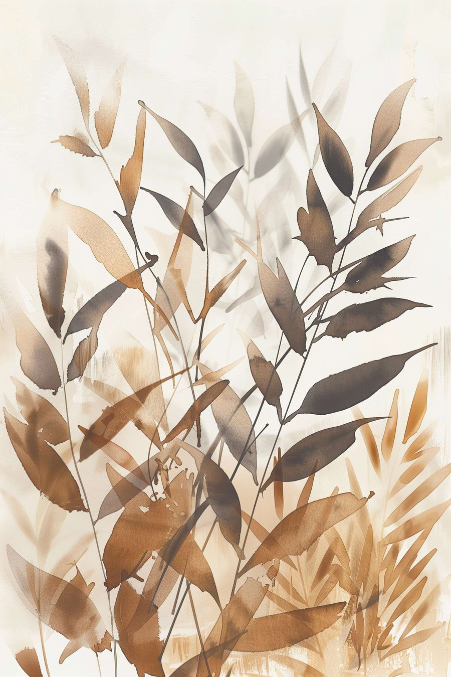 Ramuri delicate cu frunze — design complet