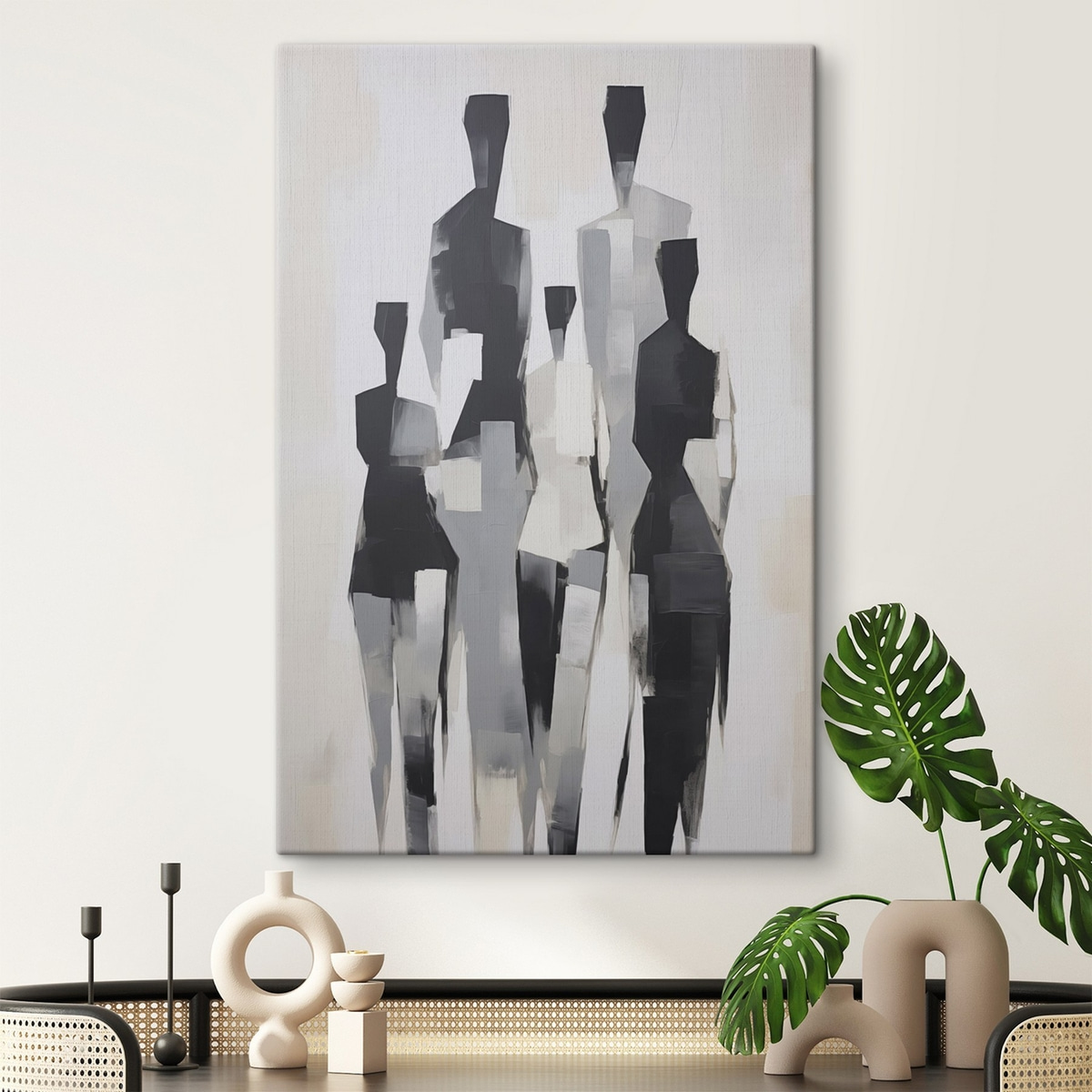 Siluete abstracte într-un interior