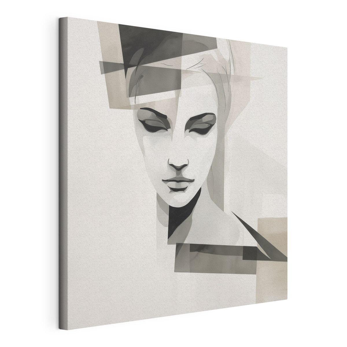 Portret abstract, tablou pe pânză întinsă, cu margine continuă