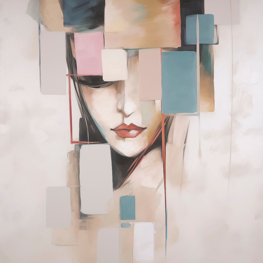 Portret pictural abstract — design complet