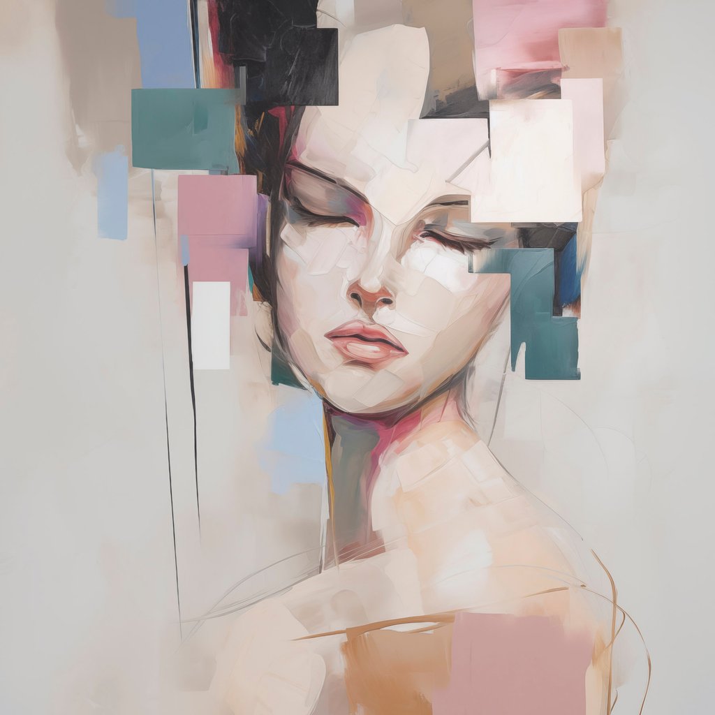 Portret pictural abstract — design complet