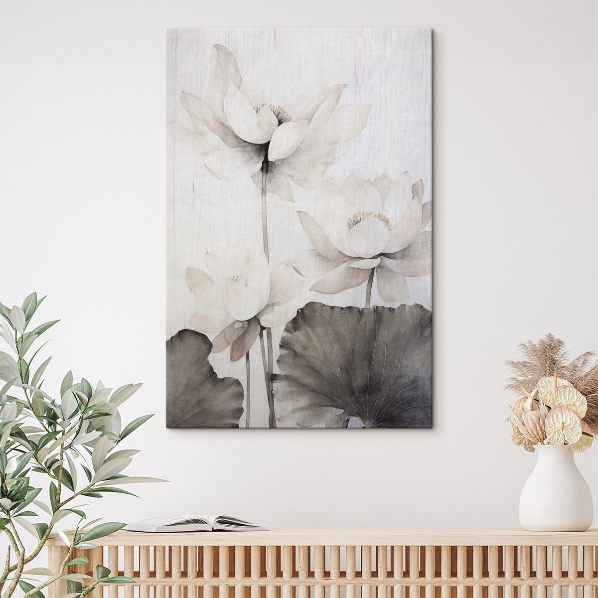 Lotus minimalist, frunze texturate — interior 2