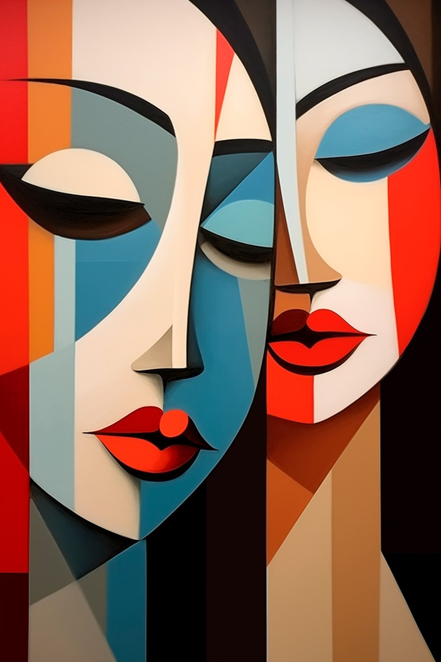 Portret geometric de femeie — design complet